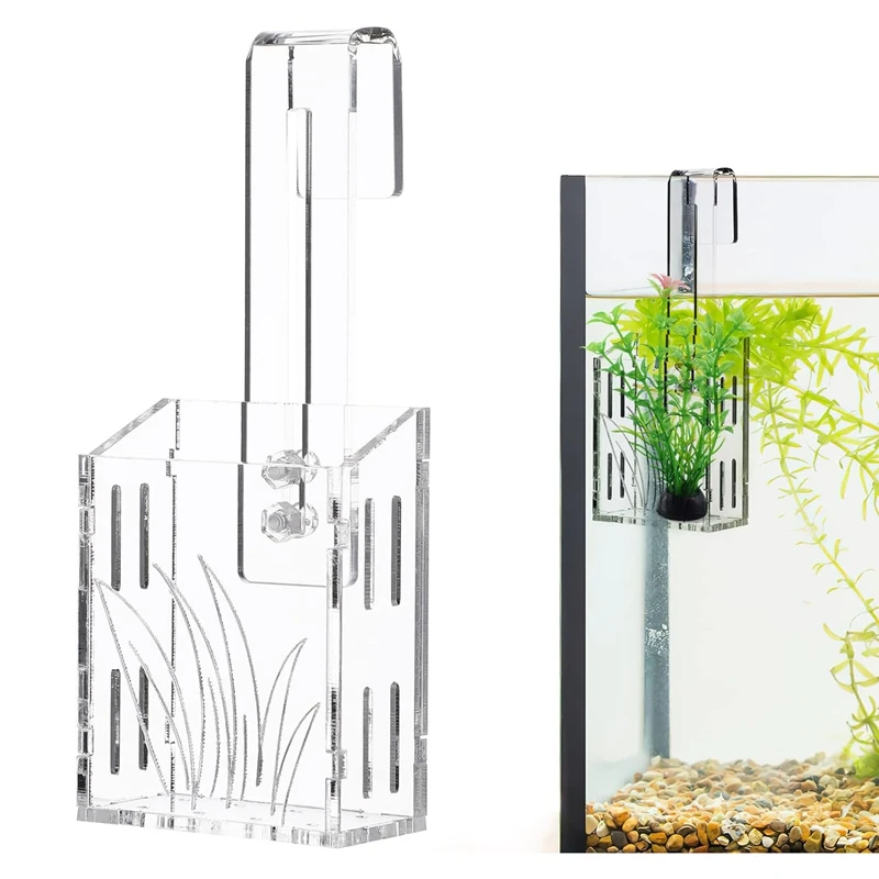 

Aquarium Planter - Hanging Aquarium Plant Holder Acrylic Aquatic Plant Cups Fish Tank Plant Holder Aquarium Plant Pots