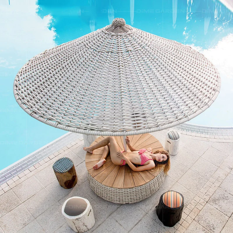 Rattan Umbrella Sales Department Roman Umbrella Beach Banana Umbrella Leisure Sun Mountain Swimming Pool Umbrella