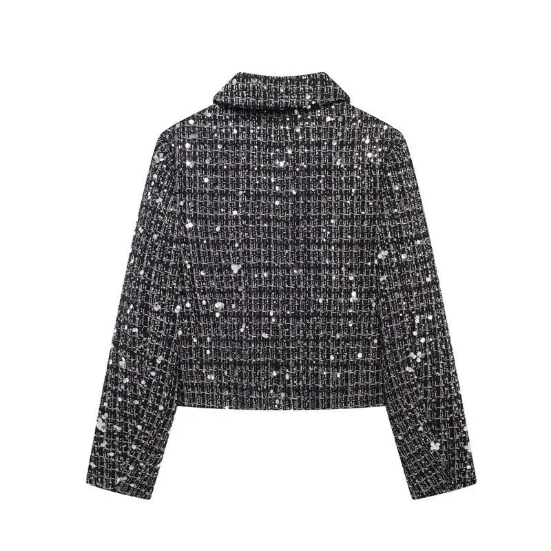 

Восточная текстура из бисера, длинный костюм с лацканами Све, джемпер, женская трансграничная зимняя верхняя одежда, офисная одежда Sli ort Length