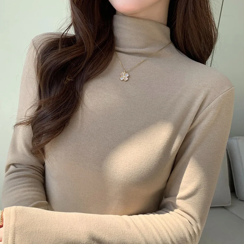 

Half turtleneck bottoming shirt for women, autumn and winter warm inner layer, slim long-sleeved T-shirt tops, fashion hot style