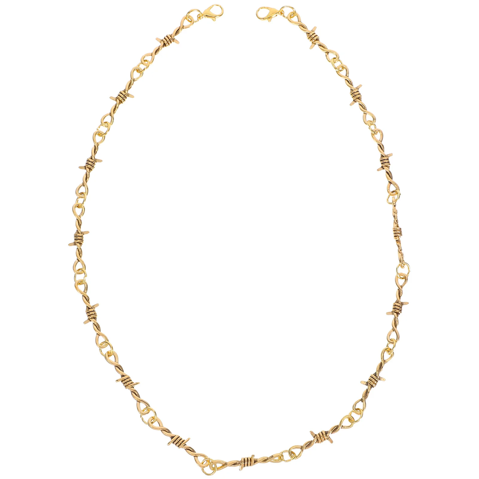 Barbed Wire Punk Necklace Adjustable Metal Link Chain Gothic Thorn Choker Hiphop Jewelry Choker Necklace