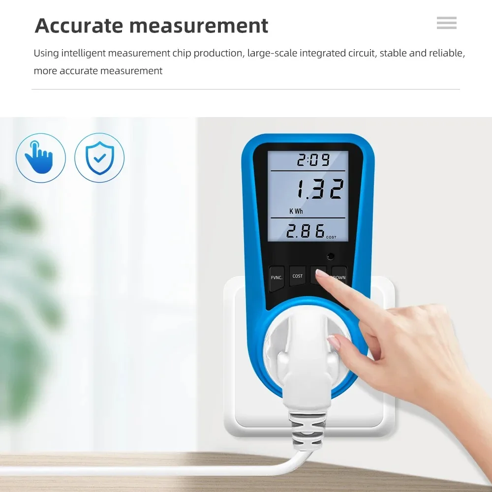 Digital Current Meter Power Meter Voltmeter Time Watt Power Energy Tester 50Hz Socket Analyzer EU US UK AU FR BR IT Plug