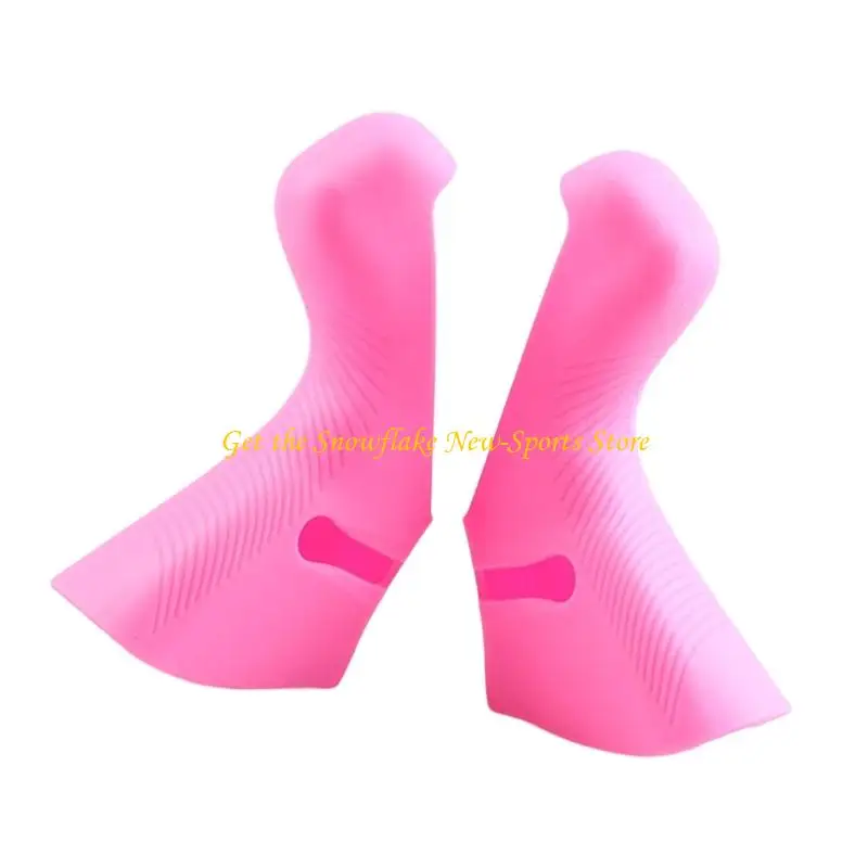 E56D Ribbed Texture Silicones Cover for Brake Levers Improved Comfortable Cycling