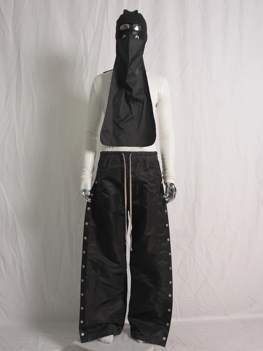 

k Sle Nylon Straight Leg Casual Pants with Bow Tie Decoration Teenage Faion ow Straight Tube Trousers