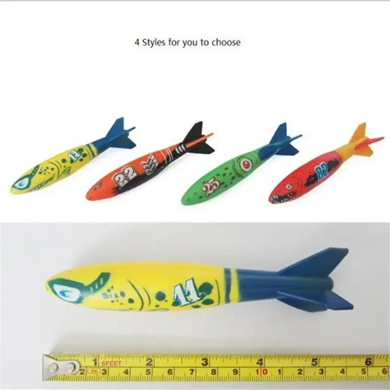 1/3PCS Torpedo Rocket Throwing Toy Swimming Pool Diving Games Children Underwater  Stick