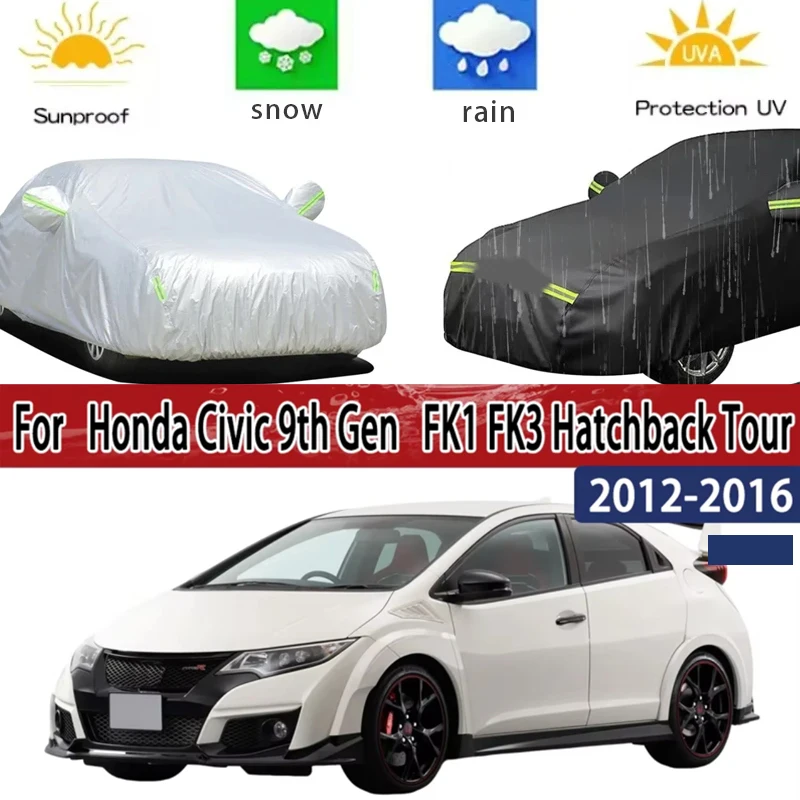 

For Honda Civic 9th Gen 2012 - 2016 Full Car Covers Outdoor Sun Anti UV Rain Snow Dust Protection Oxford Cloth Accessories