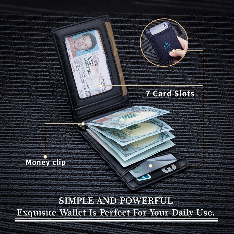 Rfid Customized Wallet & Card Holder Carbon Fiber Leather Minimalist Men Wallet Money Bag Personalized Gift Women Wallet Purse