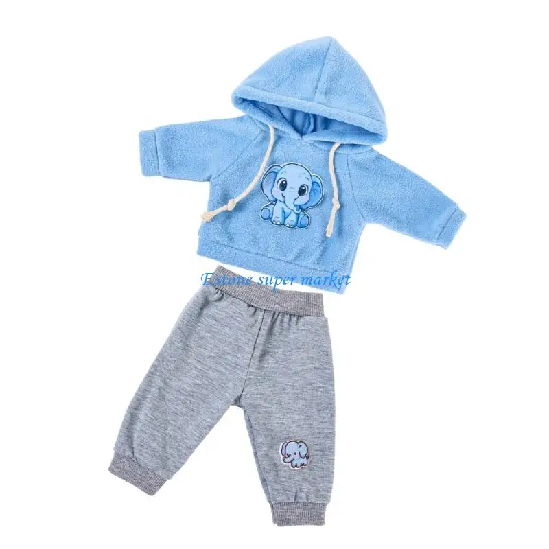 090B 43 poppenkleding sportkleding broekenset cartoon patroon reborns popaccessoires