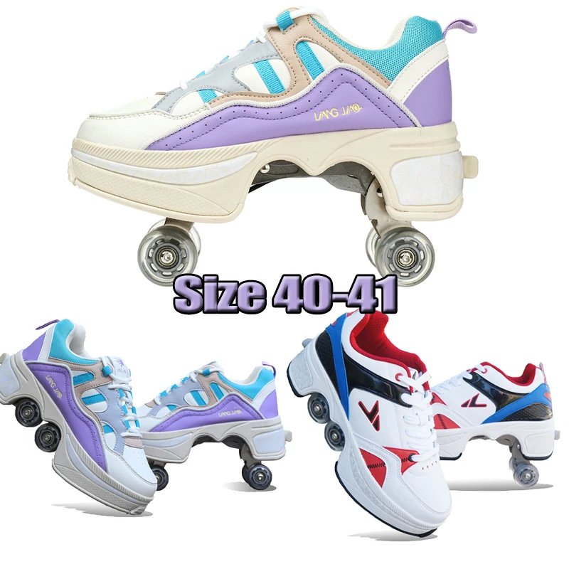 أحذية تزلج دوارة بأربع عجلات للأطفال، أحذية رياضية باركور تشوه غير رسمية، أحذية تزلج للكبار، هدية تزلج دوارة رياضية مخصصة لمرحلة الكبار