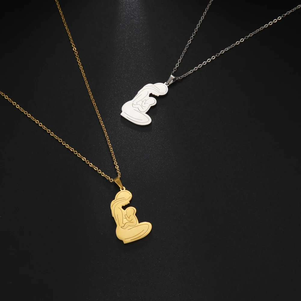 قلادة قلادة للأم الحامل من hi-b عقد قلادة من الفولاذ المقاوم للصدأ للسيدات الحوامل للأم مجوهرات هدايا عيد الأم