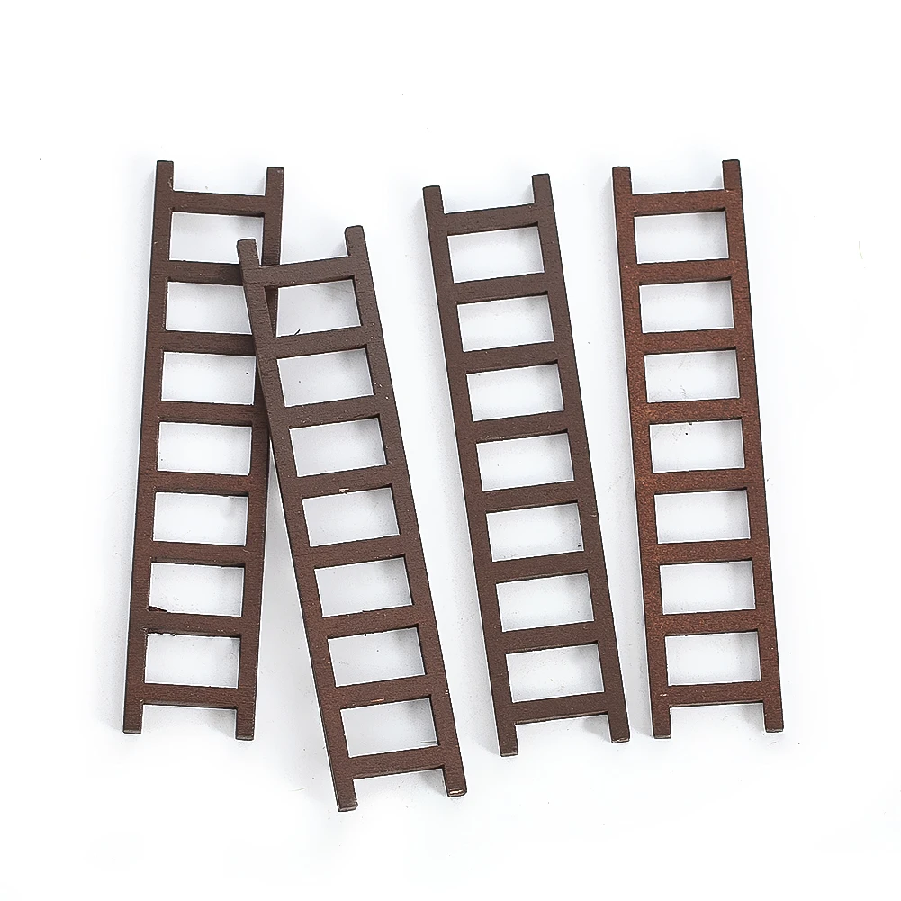 

10PCS Mini Ladder Simulated Scene Props Home Decoration Miniatures Crafts Garden Landscape Accessories Wood Crafts Ornamental