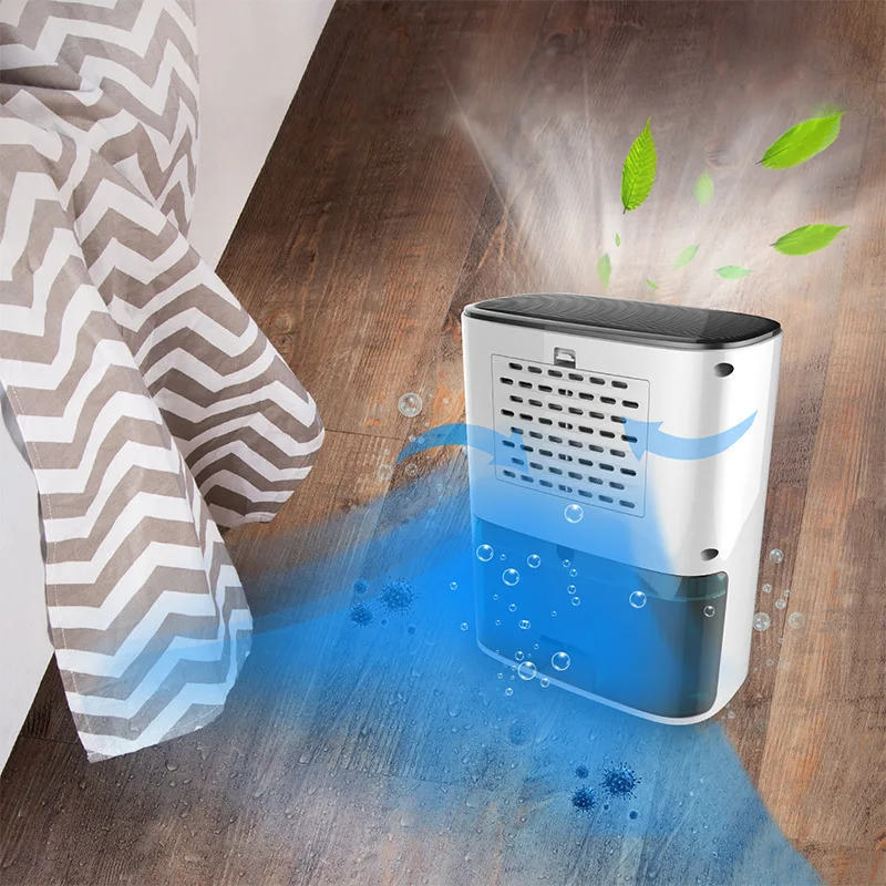 110V 220V Mini Dehumidifier for Home Bedroom Basement Portable Moisture Absorber with Auto-off Function 1.2L Air Dehumidifier