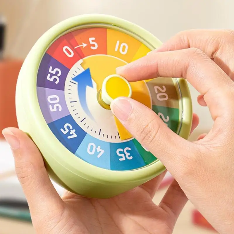 1 قطع الانضباط الذاتي مؤقت بصري صامت 60 دقيقة المطبخ الموقت تذكير جولة التصور مؤقت تنازلي #4