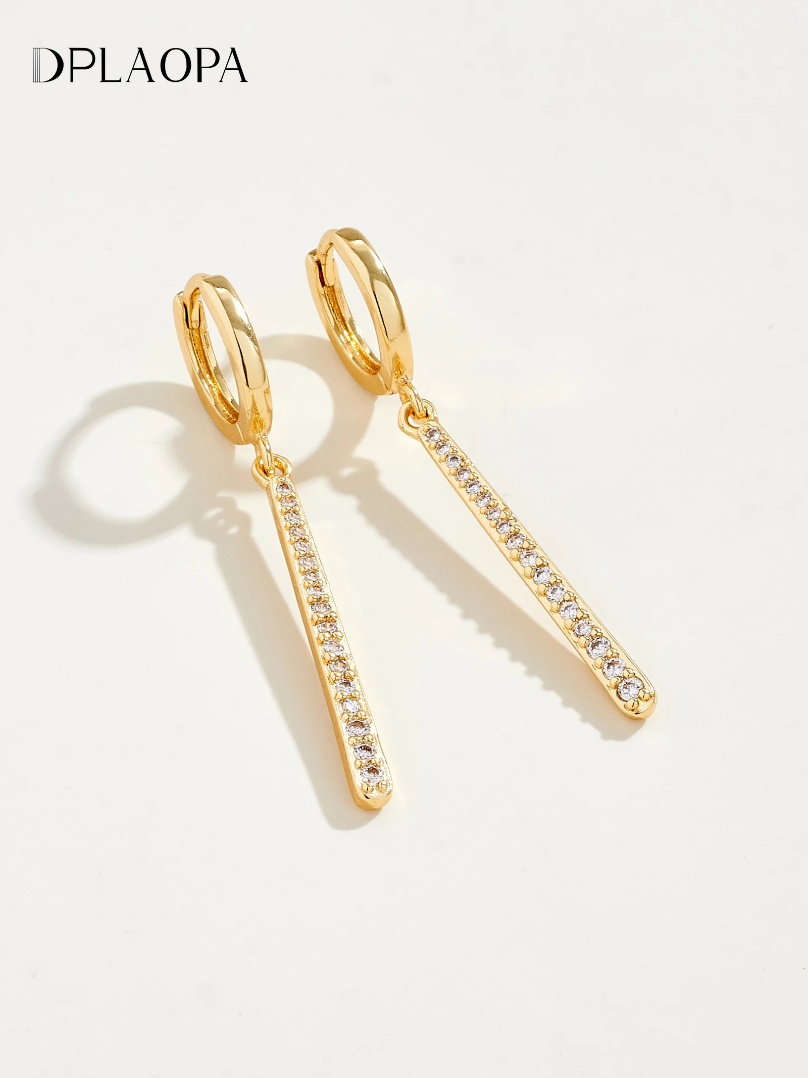 DPLAOPA 925 Sterling Silver Long Bar Zircon CZ Drop Earrings Women 2026 New Luxury Rock Punk Fine Party Gift Jewelry