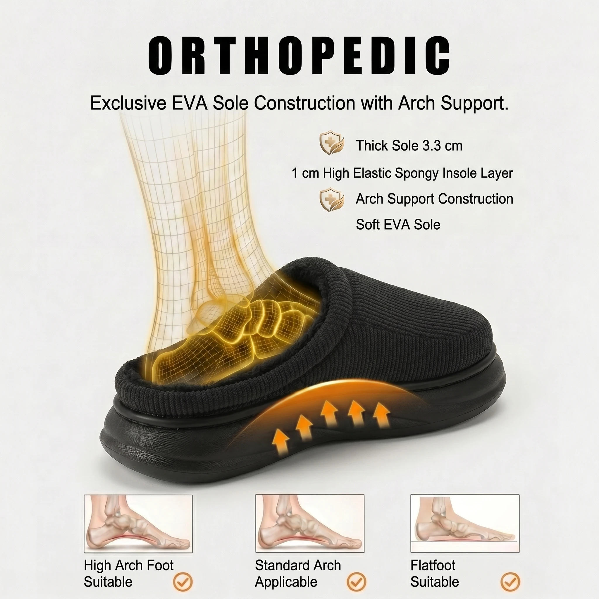 Chaussons pour hommes à large  - Men'S Shoes With Memory Foam avis et prix