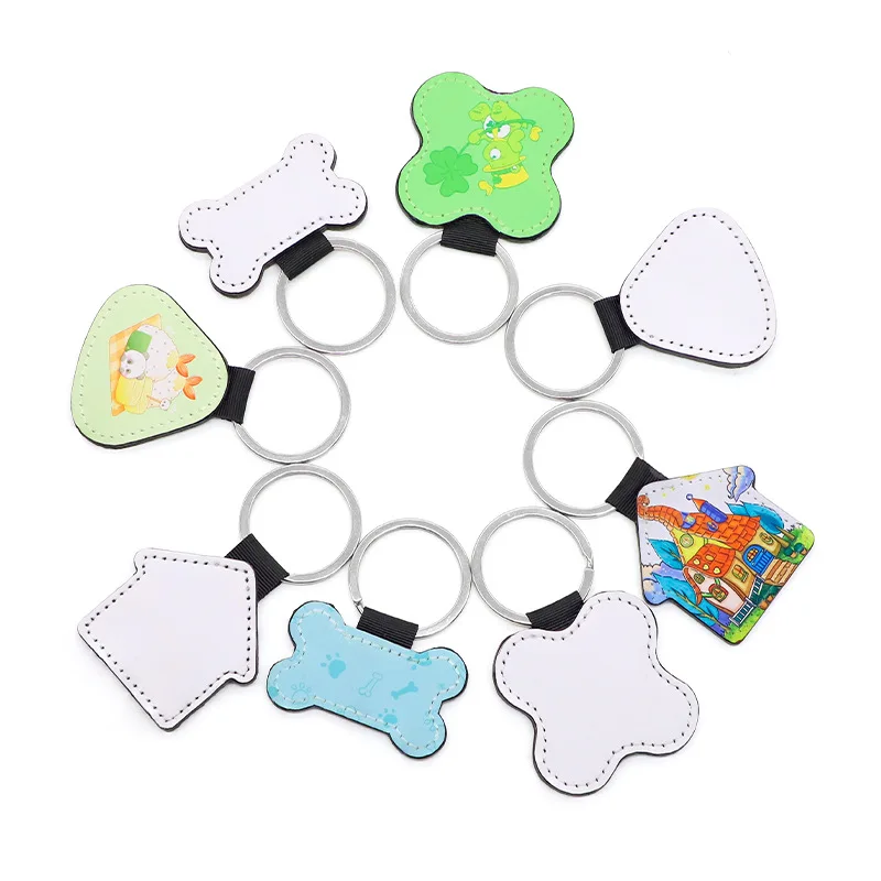 

50 шт., пустые сублимационные подвесные бирки из искусственной кожи, брелки для ключей, печать «сделай сам», сублимационные чернила, передача с обеих сторон, печать