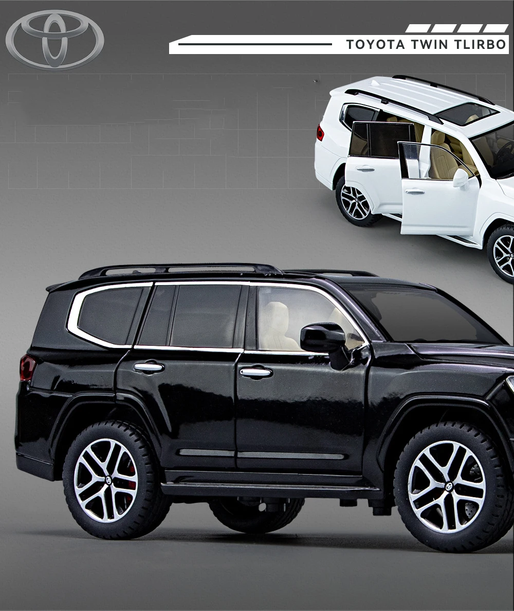 1:24 Toyota LAND CRUISER PRADO Key Control Alloy Car Model Sound and Light Pull Back Children's Toy Collectibles Birthday gift