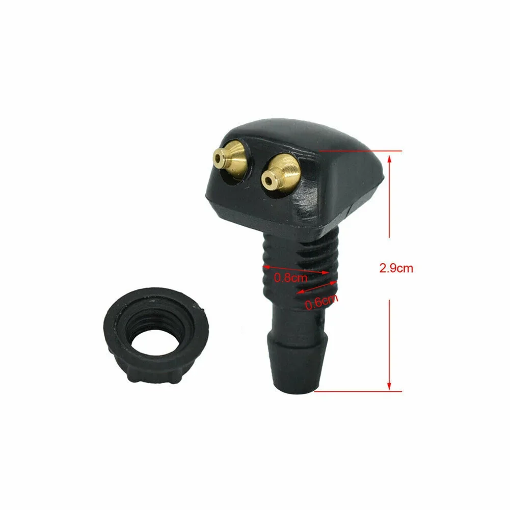 

Set Of 2 Dual Hole Adjustable Car Windshield Washer Nozzles Wiper Water Spray Jets For Effective Windshield Maintenance