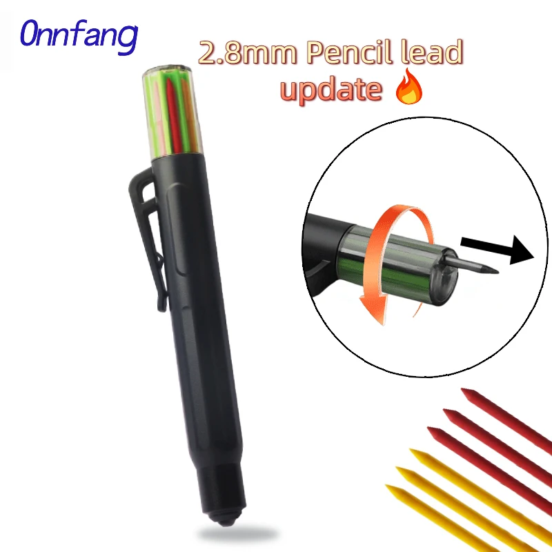 2.8mm Pencil Lead Refills Rotate Out The Cores Design for Woodworking Pencil Deep Hole Lead Marking Tool Supplies