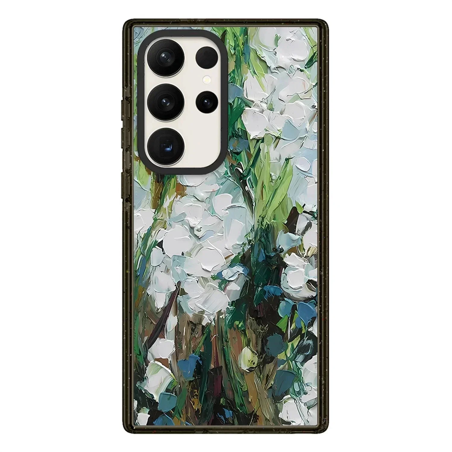 Flower MagSafe Acrylic Black Border Magnetic Phone Case for Samsung Galaxy S22U S23 Ultra S24 Ultra Cover Protective Shell