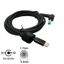 DC USB Type C to 5.5x1.7 5.5*1.7mm Male Plug Converter USB C PD Charging Cable Cord for Acer Aspire 19V Laptop Power Adapter