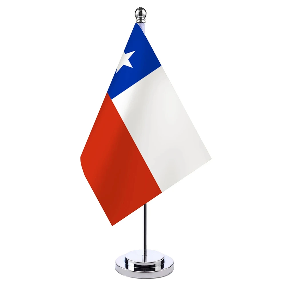 

aerlxemrbrae 14x21cm Office Desk Flag Of Chile Banner Polyester Chile National flag For Decoration