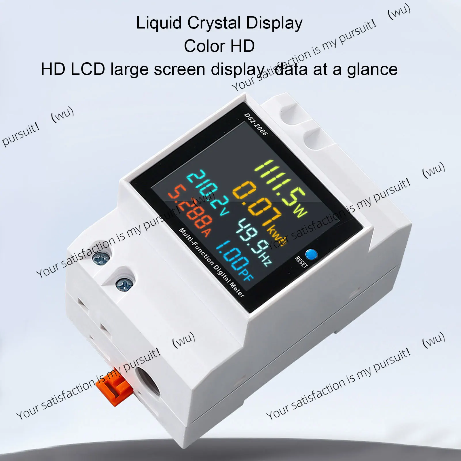 Power single phase energy meter, automatic data saving high definition color LCD,