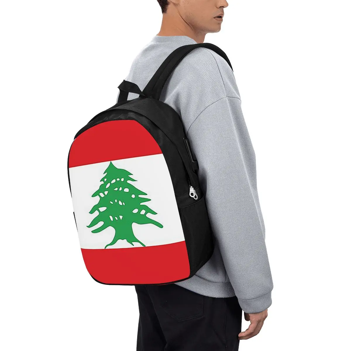 

Flag Of Lebanon Backpack Travel Notebook Bag Computer College Student School Bag Laptop Shoulder Bags for Men Women