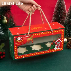 LBSISI Life-Christmas Cupcake Boxes Xmas New Year Family Party Santa Decor Pastry Mousse Cake Pudding Packaging Favor Christmas