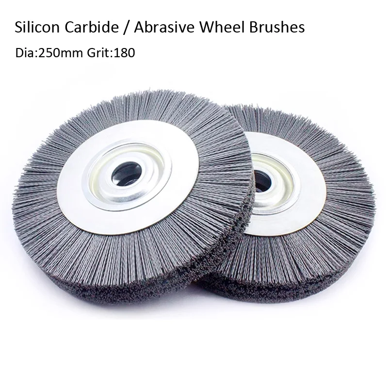 

1pcs 10inch Dia250mm Silicon Carbide Abrasive Wire Wheel Brush Disc for Aluminium Metal Wood Rust Removal Polishing Deburring