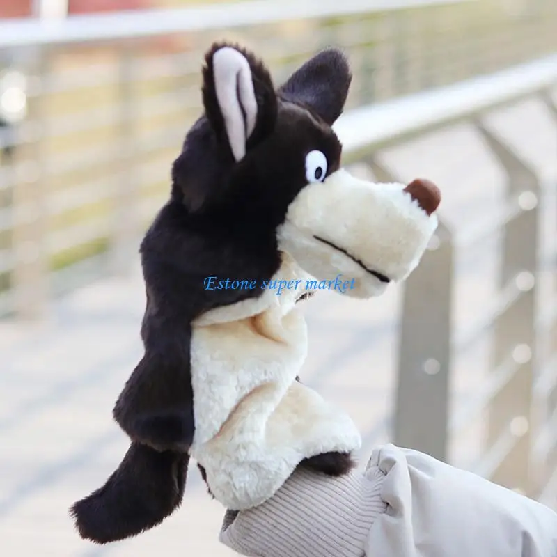 090B ขนาดใหญ่สำหรับหมาป่าสีเทาจินตนาการสำหรับการเล่นหุ่นเชิดของเล่นตุ๊กตาของเล่นสำหรับการเล่าเรื่องสำหรับ