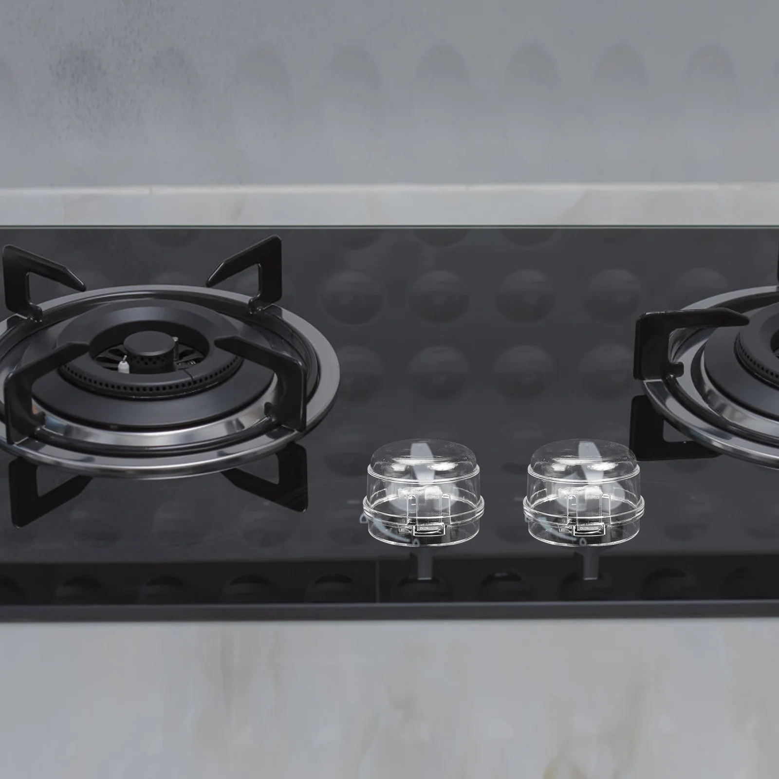 5 ชิ้นลูกบิดเตาครอบคลุมแก๊สล็อคความปลอดภัย Universal เด็กป้องกันสําหรับเตาย่างอุปกรณ์เสริมความปลอดภัยสูง