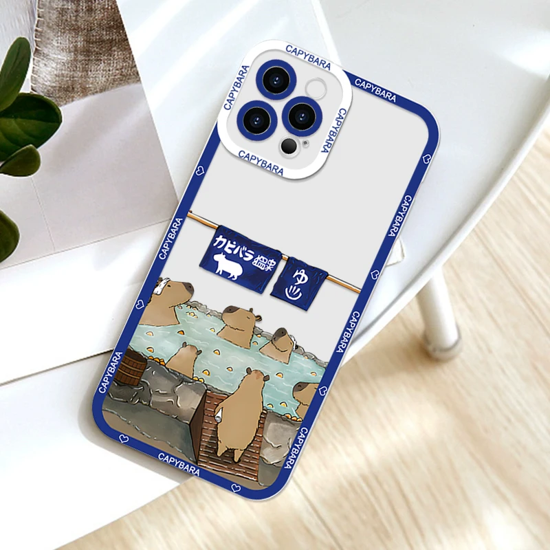 الكرتون الحيوان كابيبارا زوجين جراب هاتف ل Vivo V40 لايت SE V20 V21 V27 11 V25 V30 Pro Y100 Y17 Y22 Y76 5G واضح لينة يغطي