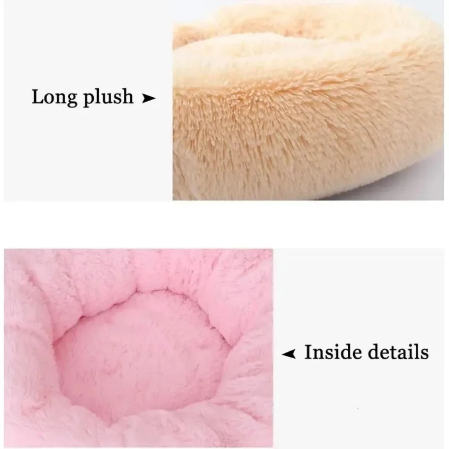 Doghouse Soft Comfortable and Machine Washable Cat Sleep Nest Sofa Round Long Plush Pet Beds for Dog Mattress Pets Bed