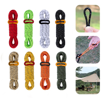 4Pcs 5mm Outdoor Tent Guyline Ropes 4M Reflective Camping Guy Lines with Adjuster Tensioner Camping Accessories for Tarp Canopy