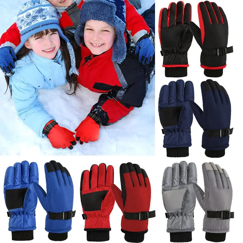 1 Pair New Children Kids Winter Snow Warm Gloves Boy Girls Ski Snowboard Windproof Waterproof Thicken Keep Warm Winter Must