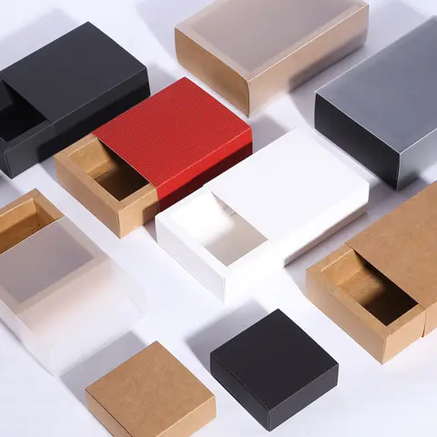 10 pezzi di buona scatola di imballaggio regalo in carta kraft scatole per torte di caramelle per biscotti per feste di nozze con finestra in PVC trasparente espositore a cassetto delicato