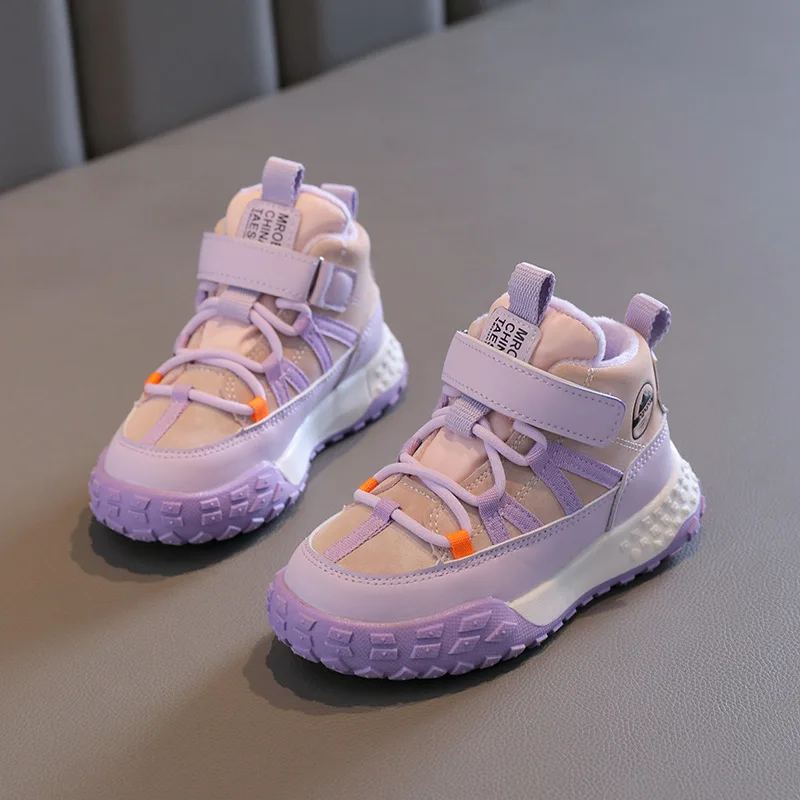 Kids Sneakers Anti-slip Wear-resistant Hiking Shoes for Children Boys Winter Outdoor Sports Shoes Warm Cotton Snow Boots for Kid