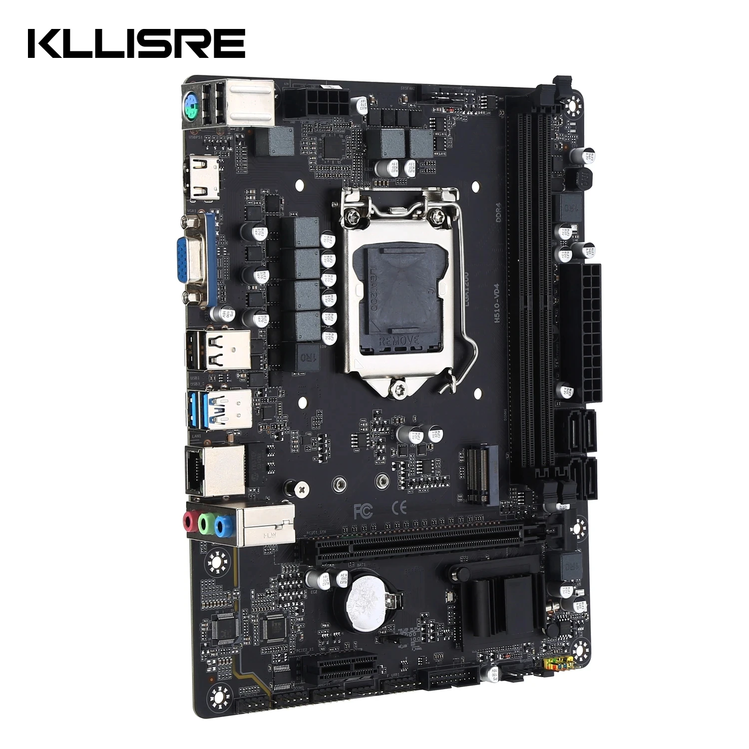 Kllisre H510 H511 Motherboard LGA 1200 Support Intel Core I3/i5/i7/i9 10th/11th Processor DDR4 Memory VGA+HDM+DVI M-ATX