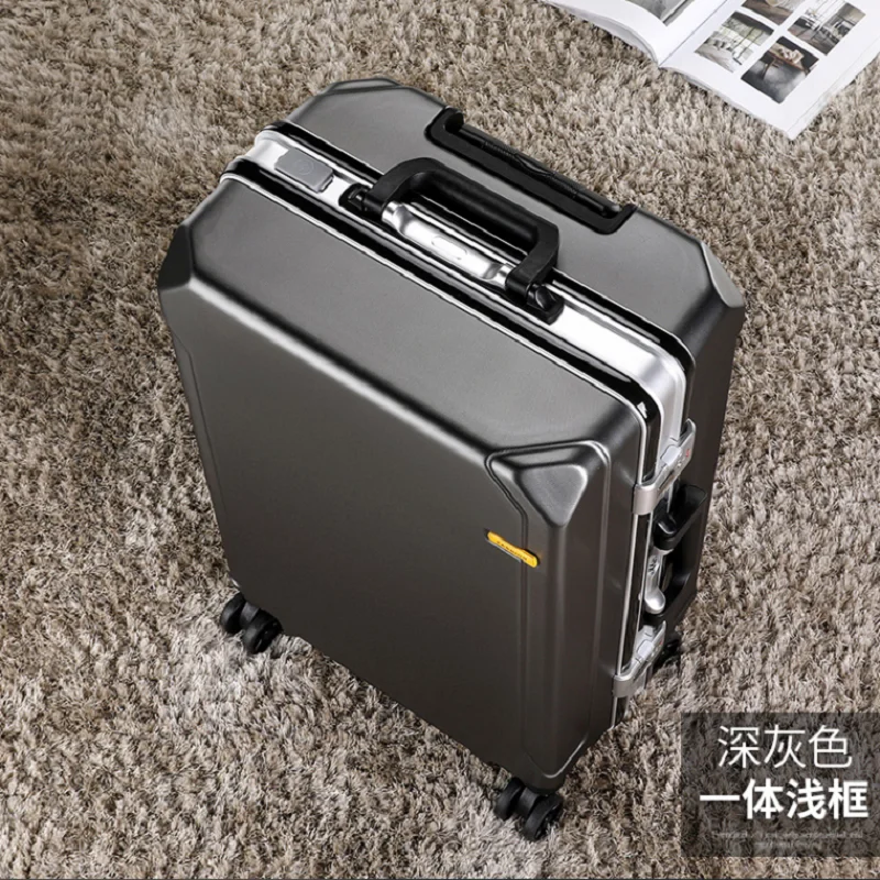 Aluminum Frame Suitcase Carry On Rolling Luggage Beautiful Boarding Cabin 20 22 24 26Inch With USB charging student trolley case