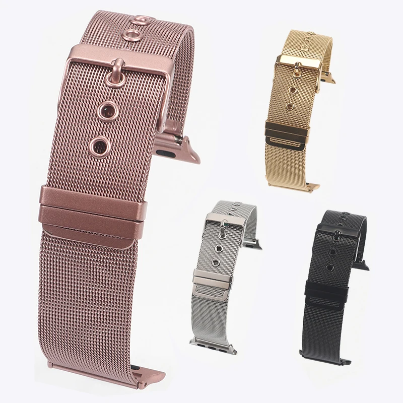 Correa de reloj milanesa para apple watch, pulsera de Metal Ultra 49mm 45mm 44mm 41mm 40mm, serie iwatch 3 4 5 6 7 8 9 SE