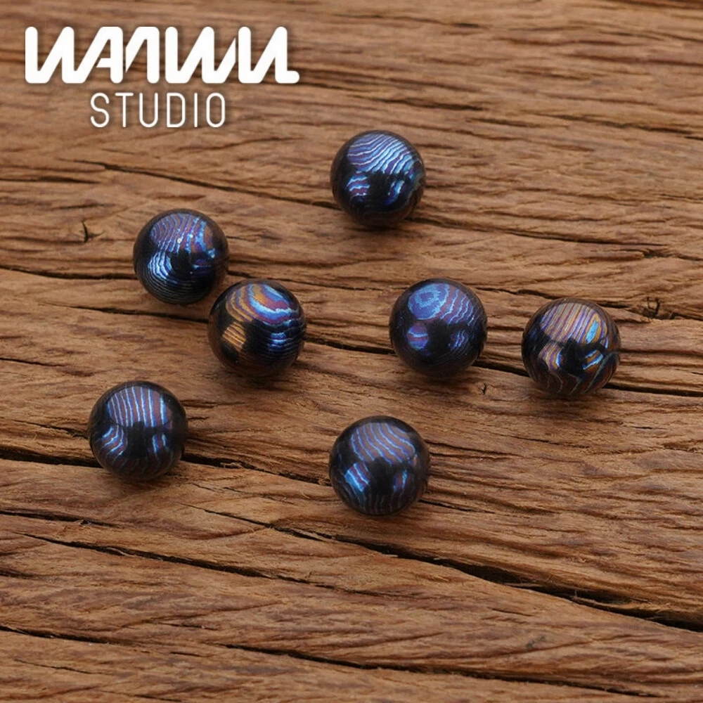 WANWU EDC 6pcs 8mm Zircuti Timascus Beads Fidget Spinner Balls Solid Spinner Accessories Fancy Anxiety Toys Fidget Toys Adult