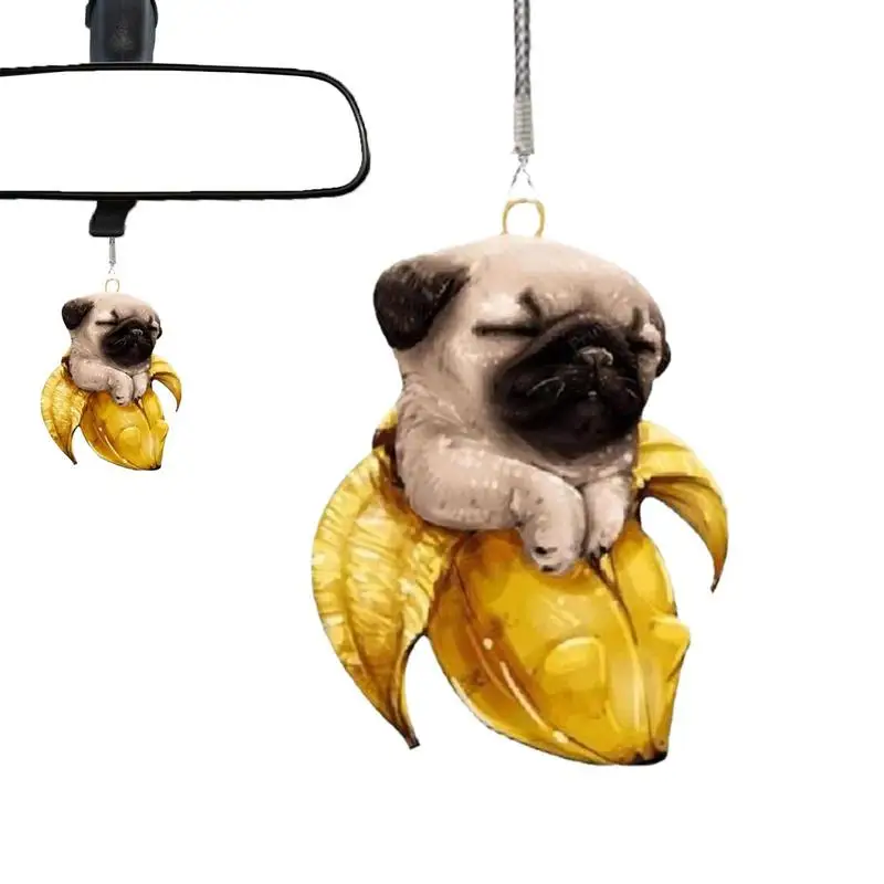 Swinging Car Ornament Car Decor Cute Auto Parts Car Mirror Accessories Cute Animal Picture For Car Or Bedroom