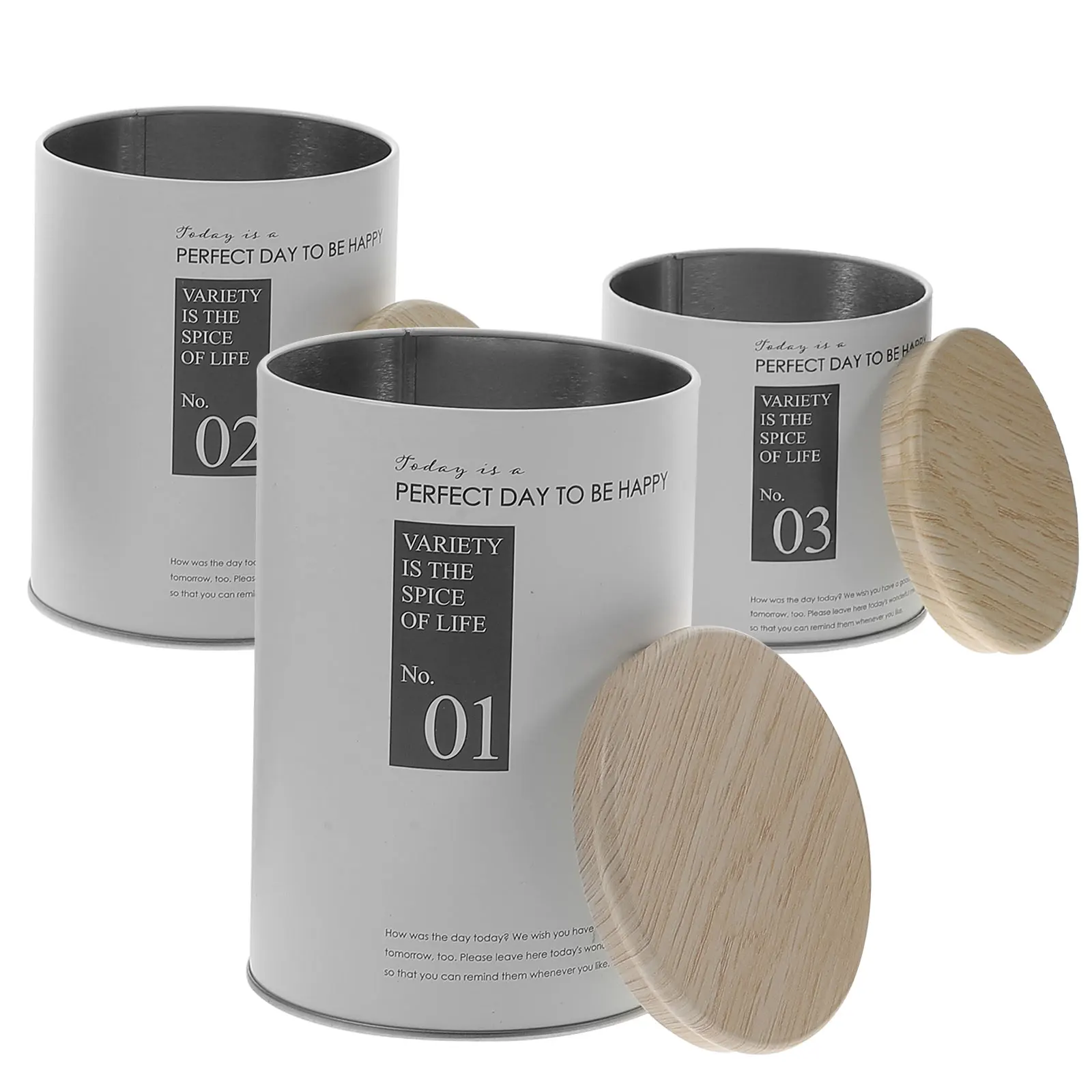 

3pcs Iron Sealed Canister Set Metal Storage Jars For Tea Coffee Sugar Kitchen Pantry Farmhouse Kitchen Counter Cans