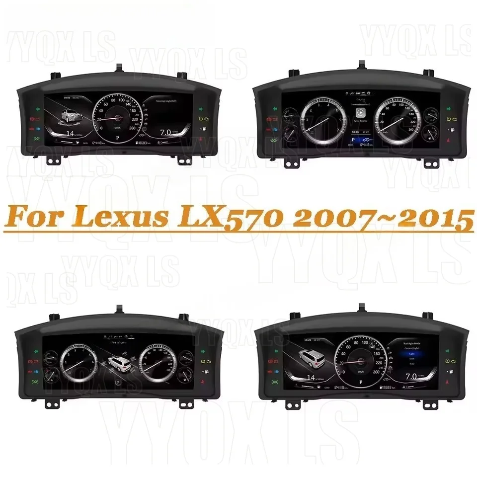 

12,3-дюймовый экран приборной панели для Lexus LX570 2010-2017, обновленный ЖК-дисплей, умный цифровой кокпит, цифровая приборная панель