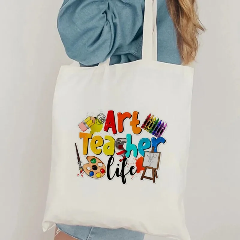 المعلمين تغيير العالم حمل حقيبة هدية سعة كبيرة دائم حقيبة تسوق لطيف المعلم التقدير المعلم هدية فكرة حمل حقيبة