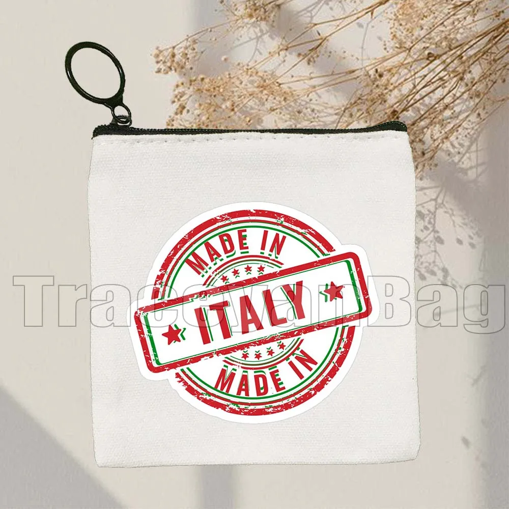 Love The Colosseum Italy Florence Rome Milan Italian Roman Italia Fan Gifts Canvas Coin Purse Key Case Small Bag Wallet Pouch