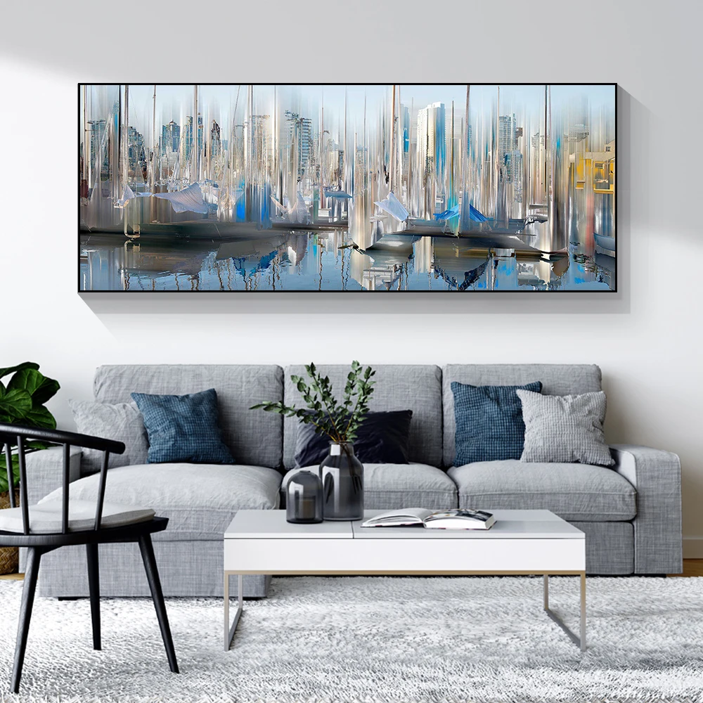 Big Size Modern Abstract City Building Landscape Diamond Paintings Mosaic Embroidery Wall Art for Living Room Home Decor YY6530