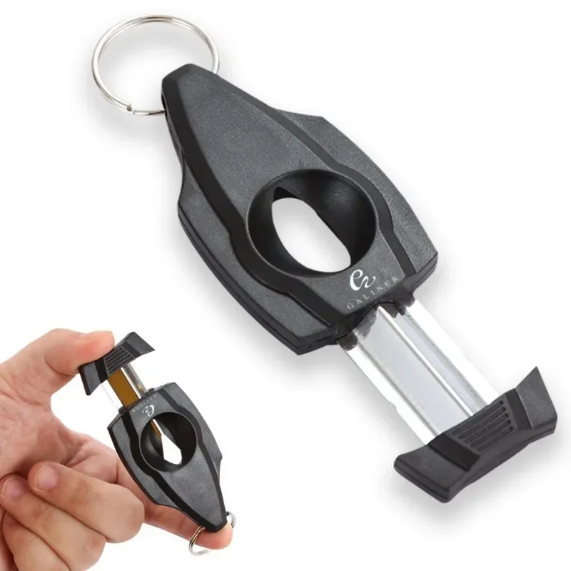 2024 Cigar Cutter Sharp V-Cut Stainless Steel Cigar Guillotine Black Pocket Travel Cigar Accessories Scissors