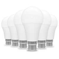 B22 Led Light Bulbs Bayonet 220V 100W Equivalent 3000K 6500K 12W 1200lm LED Bulbs, BC GLS Energy Saving Non-dimmable Pack of 6